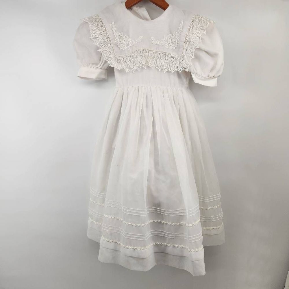 Angelica White Communion Dedication Bridal  Formal Dress Toddler Girls Size 4 Cl